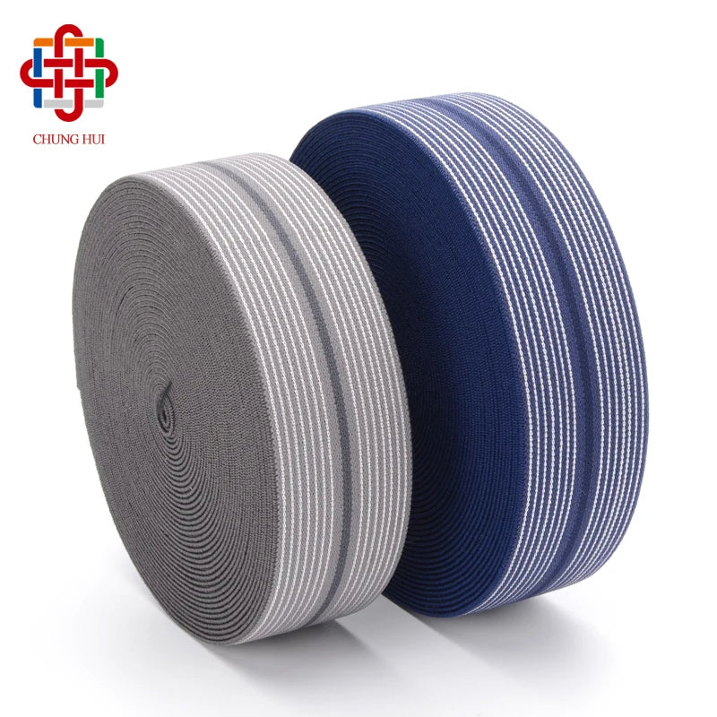 Factory Custom 3.5 cm Stripe Fold Over Elastic Tape Jacquard Thick Twill Elastic Waistband