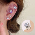 SC New Style Vintage Magnetic Clip-on Earrings Fashion Tiny Geometric Earrings Trendy Zircon Diamond Earrings for Women