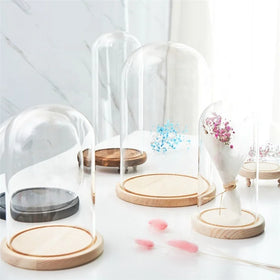 Eternal Life Flower Glass Dome Cover Microlandscape Dust Cover