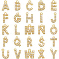 Wholesale Brass Alloy Shiny Rhinestones Tiny 11mm Small Alphabet Letter Pendant Charm for Necklace Earring Diy Making