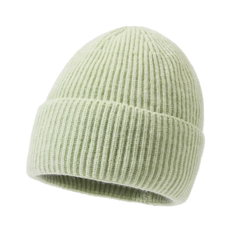 Winter Cold and Windproof Knitted Hat Custom logo Solid Color Beanie Hats Keep Warm Fashion Knitted Beanie Hat