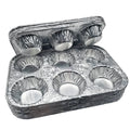6 Compartment PP Aluminum Foil Muffin & Egg Tart Mold Biodegradable Disposable Container