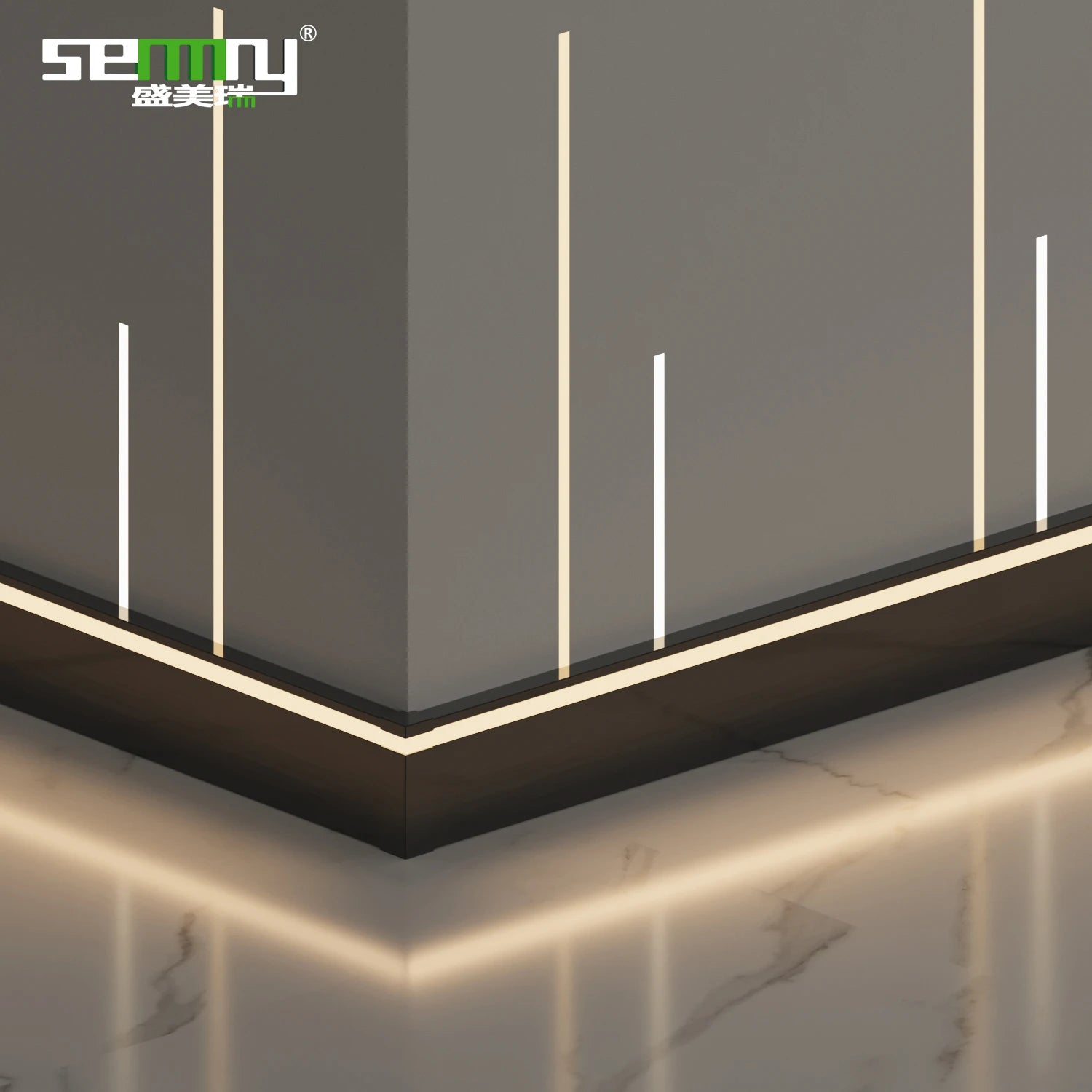 Aluminum Skirting Board With Led Slot Flooring Accessories Baseboard Wall Skirting Aluminium Board with Light