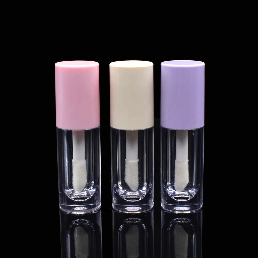 Refillable 6g Plastic Empty Transparent Plastic Glossy Lip Balm Container 6ml Round Plastic Lip Balm Packaging Tube