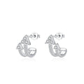 Hot Selling Double Arrow Stud Earrings S925 Sterling Silver Zircon Stud Earring for Woman