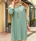 2023 5XL Plus Size Abaya Pleated Muslim Multicolor Casual Baju Muslim Dewasa Long Sleeve Tunic Tops Muslim Blouse