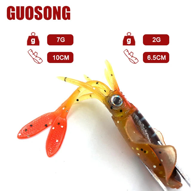 Soft Jig Octopus Squid Lures Squid Jig Trolling Baits 10cm 7g Soft Fishing Lures Squid Lures