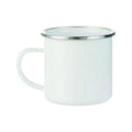 NO MOQ Ready to Ship 12oz Heat Transfer Enamel Coffee Mug Camping Cup With Wide Handle and Smooth Rim for Sublimation