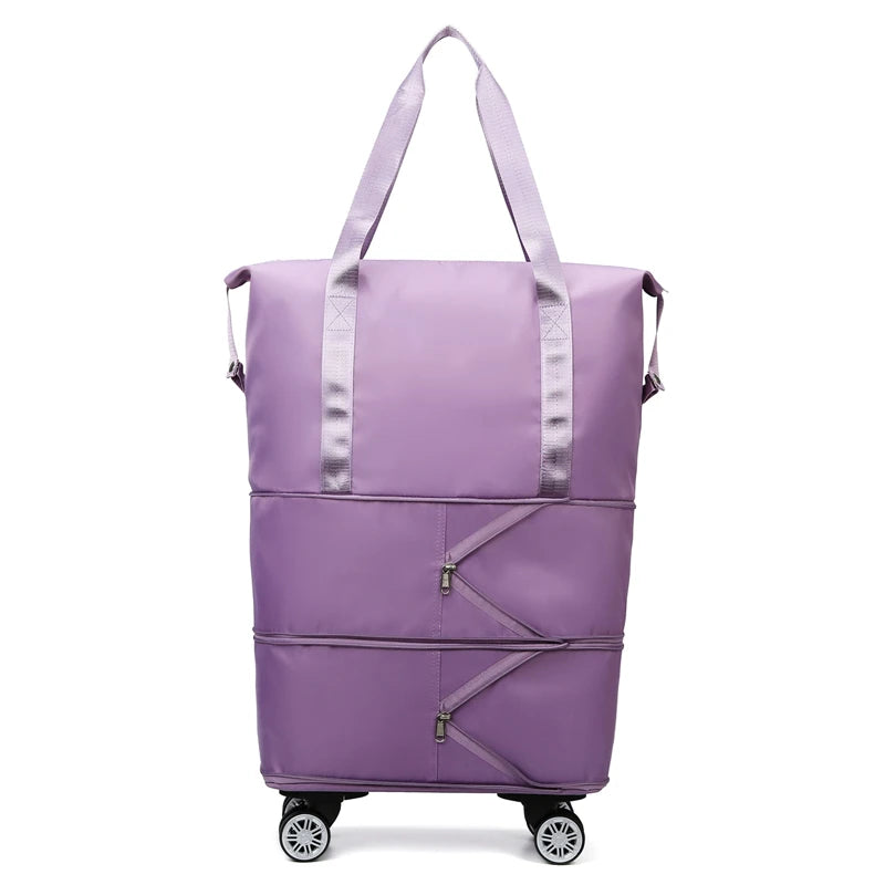 Large Capacity Wet Dry Separation Multi Layer Expandable Fashion Oxford Zipper Luggage Shoulder Duffel Folding Travel Bag