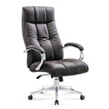 Modern Genuine Leather Captains Executive Office Chair with Adjustable Height and Gliding Wheels