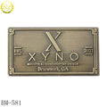 Zinc Alloy Furniture Letter Brass Label Rectangle Shape Raised Name Metal Private Plate Emblems with Screw