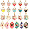 Palace Heart Enamel Charm Neon Pink Orange Turquoise Red Pendant Oil DroppedGold Plated ColourNecklace Bracelet Pendant M82