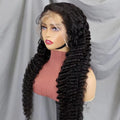 Wholesale 30inch Raw Indian Deep Wave Wig Full 13x4 Lace Frontal Human Hair Wig 200% Density Long Lace Front Wig for Black Women
