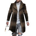 New Arrival Mens Trench Coat Single Breasted Plaid Mid Long Peacoat Pea Coats Windproof Jacket for Men