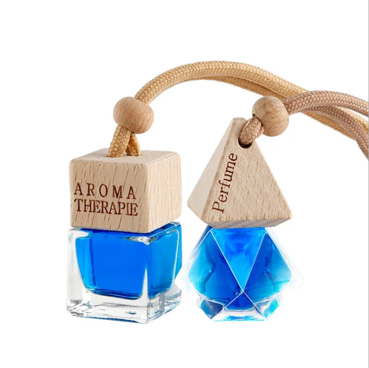 8ml Car air Freshener Perfume Bottles Glass Pendant Oil Fragrance Aromatherapy Bottle Ornament Decoration