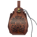 Medieval Renaissance Leather Bag No Belt Coin Pouch Steampunk Drawstring Purse Cosplay Props
