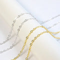 Jewelry Handmade DIY Accessories Wholesale Bulk Price S925 Sterling Silver O 1.5*1.9 Mm Chainplating Gold and White Gold Chains
