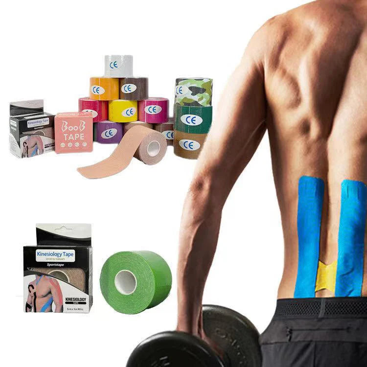 NQ SPORTS Custom Logo Printed Breathable Waterproof Cotton Elastic Therapy Muscle Athletic Kinesiology Sports Tape for Knee and Face