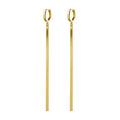 2023 New Arrival S925 Sterling Silver Simple Flat Gold Plated Chain Tassel Earring Jewelry