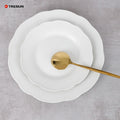 Wholesale Scalloped Edge China Luxury Modern Restaurant Porcelain Nordic White Dish Set Ceramic Plates for Wedding