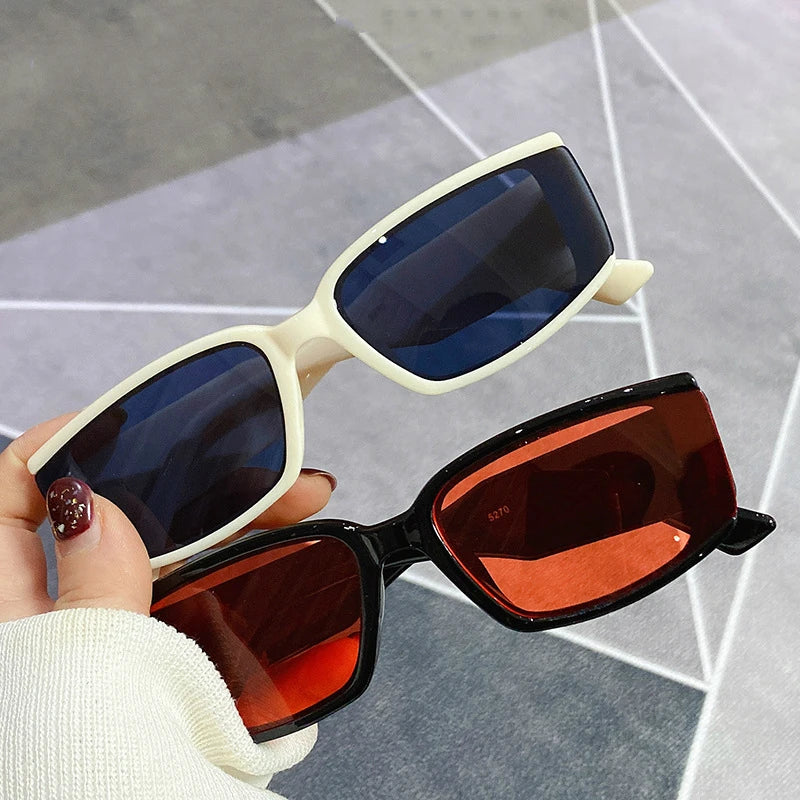 Lucky MNW5270 Wholesale New Square Sunglasses Small Rectangle Frame Women Men Red Sunglasses