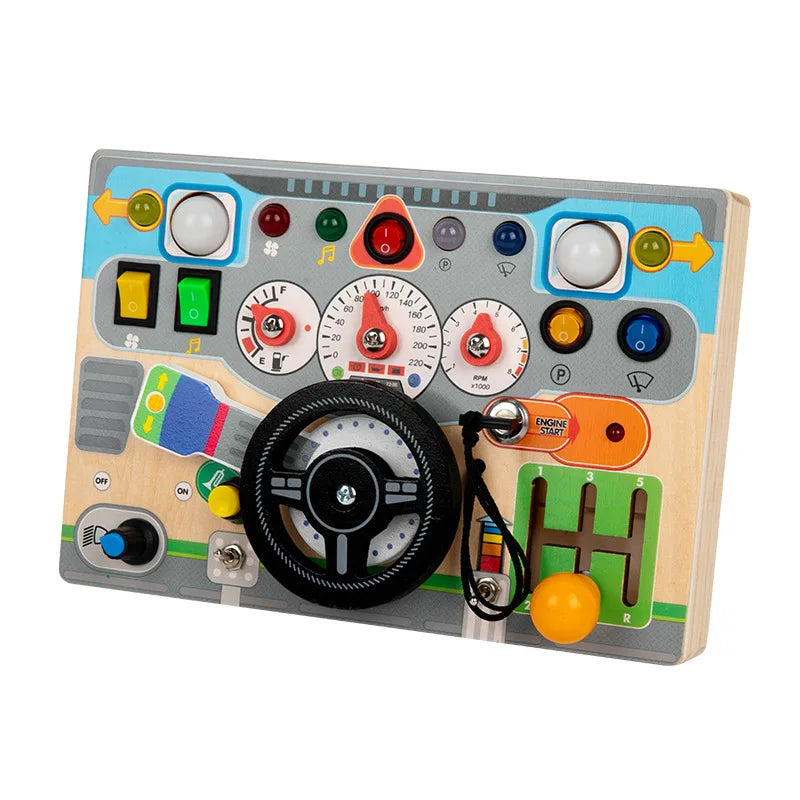 Wooden Steering Wheel Toys for Early Education Busy Learning Toys