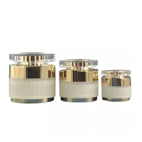 5g 10g 15g 30g 50g 15ml 30ml 100ml Cosmetic Packing Container Gold Acrylic Lid White Airless Spray Lotion Pump Bottle Cream Jar