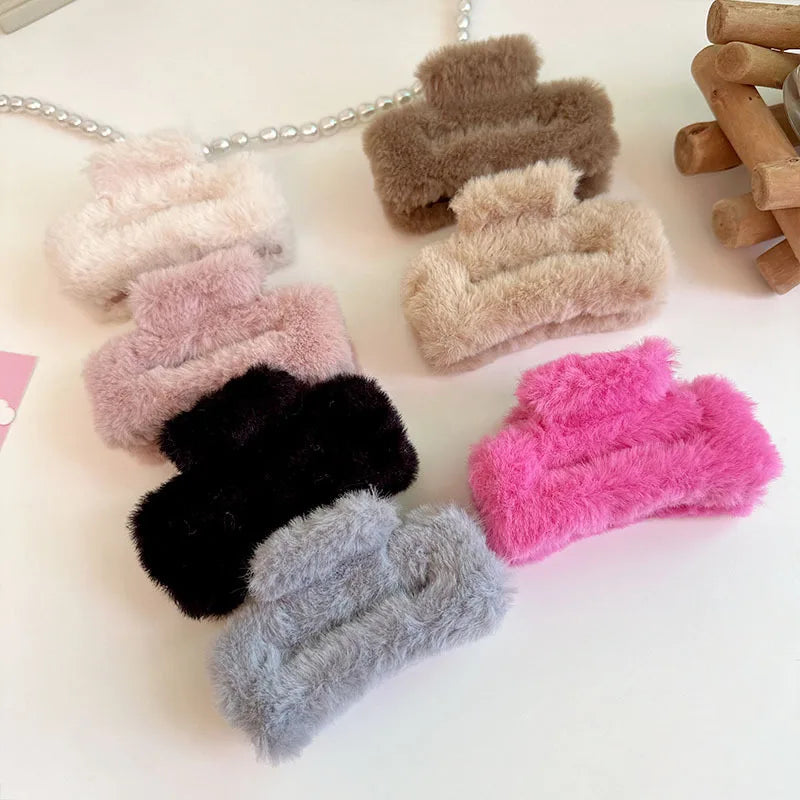 Winter Colorful Korean Style Fashion Knitted Decoration Hair Clips & Claw Plush Model 01 KLACOMA Brand