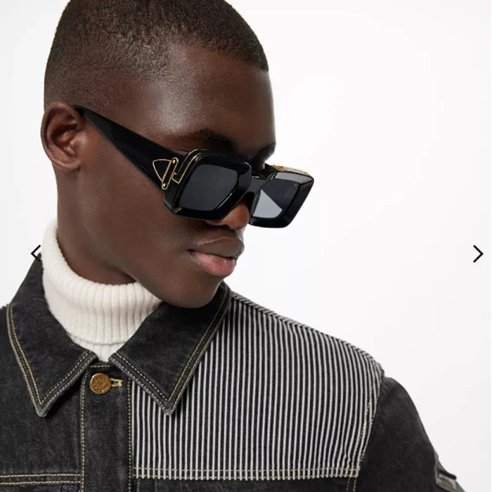 New Thick Black Plastic Frame Retro Square Millionaire Sunglasses Luxury Men Sun Glasses Millionaire Black
