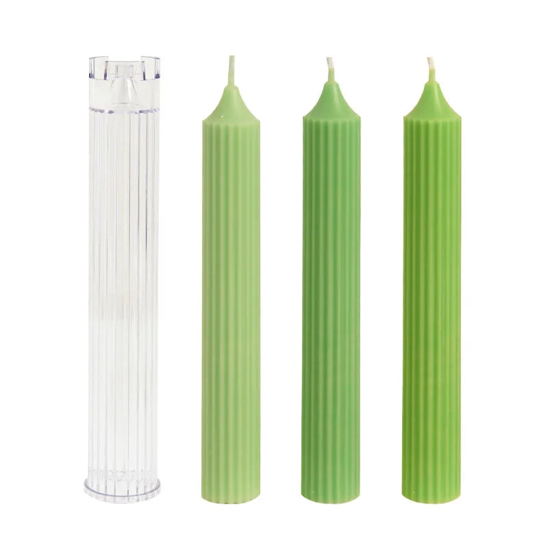 HY 2.5cm Clear Candle Mold Cylindrical Spire Plastic Table Candle Making Molds DIY Casting Mould