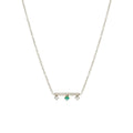 Minimalist 925 Sterling Silver Gold Plated Three Small Diamond Pear Shape CZ Necklace