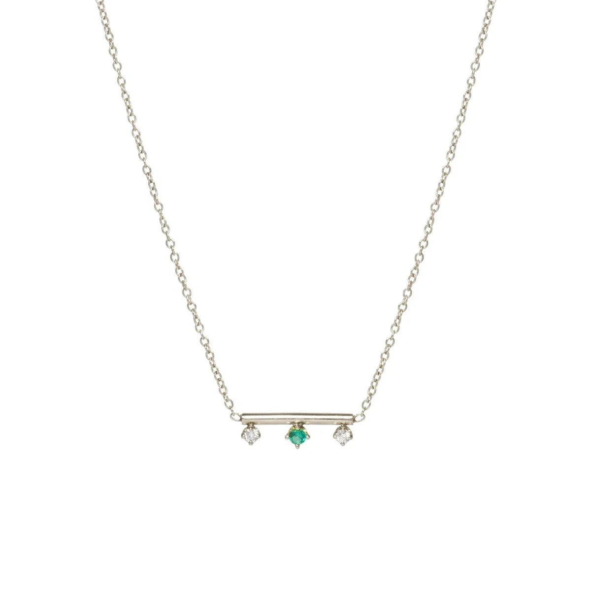 Minimalist 925 Sterling Silver Gold Plated Three Small Diamond Pear Shape CZ Necklace