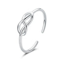 Factory Direct Sale 925 Sterling Silver Jewelry Infinity Symbol Open Adjustable Women's Simple Plain Ring Wholesale