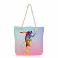 Women's Gymnastics Sport Style Printed Handbag Factory's Hot Sale Reusable Shoulder Beach Tote Bag Zipper for Students Shopping