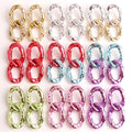 Acrylic Drop Earrings Long Link Chain Dangle Earings Irregular Round Resin Punk Hiphop Hollow Geometric Multicolor Women's FS