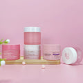 Skin Care Packaging Pink Matte 50g 60g Hair Gel Lip Body Scrub Butter Mask Eye Face Cream 30g Glass Cream Jar with Packaging Box