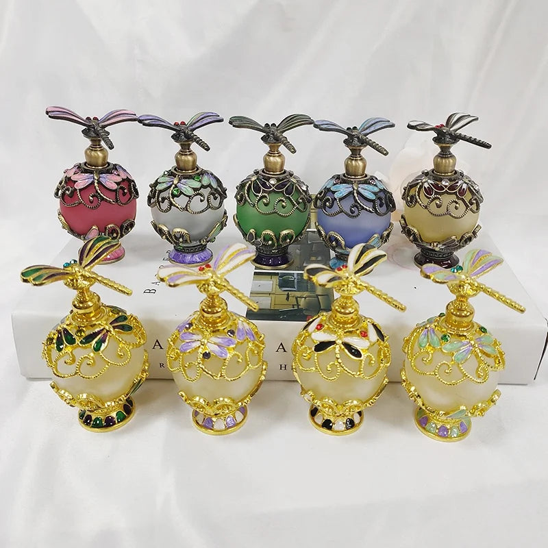 25ml Patented Metal Dragonfly Zinc Alloy Arabic Perfume Essential Oil Attar Bottles#81173 MegaBDM