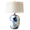 Guzhen Chinese Factory Antique Living Room Bedroom Home Goods Blue Porcelain Ceramics Table Lamps Stone