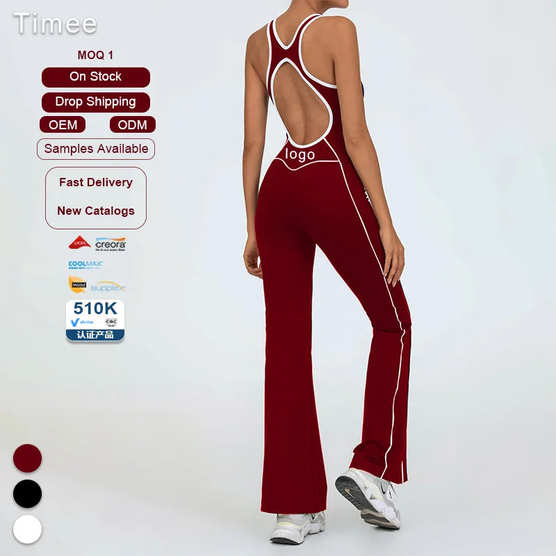 Women's Beauty Cross-Training Yoga Jumpsuit with Naked Sense Sports Fitness Sports Bodysuit & Jumpsuit Color Matching
