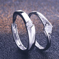 Fine Jewelry Rings Sparking Cubic Zircon Rhodium Plated 925 Sterling Silver Promise Couple Ring for Lover