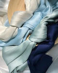 Custom logo Wholesale 2023 New Trendy Crepe Satin Silk Hijab Scarf for Malaysia Women Pleated Satin Hijab Satin Crepe Shawl