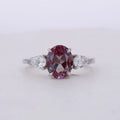 6*8mm Oval Shape Alexandrite Sapphire Women Luxury 14K White Gold Wedding Rings