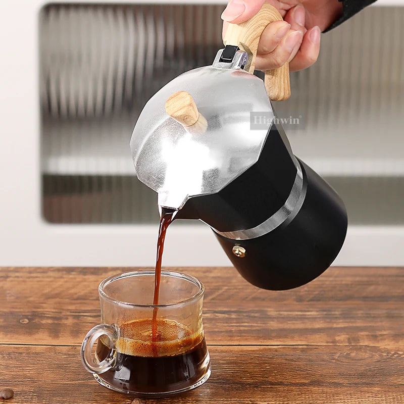 HIGHWIN Stovetop Moka Pot Espresso Mocha Pot Aluminum Moka Pot Coffee Maker
