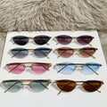 2025 Custom Logo Luxury Fashion Vintage Metal Shades Glasses Rimless Rivet Cat Eye Sun Glasses Women Shades Sunglasses