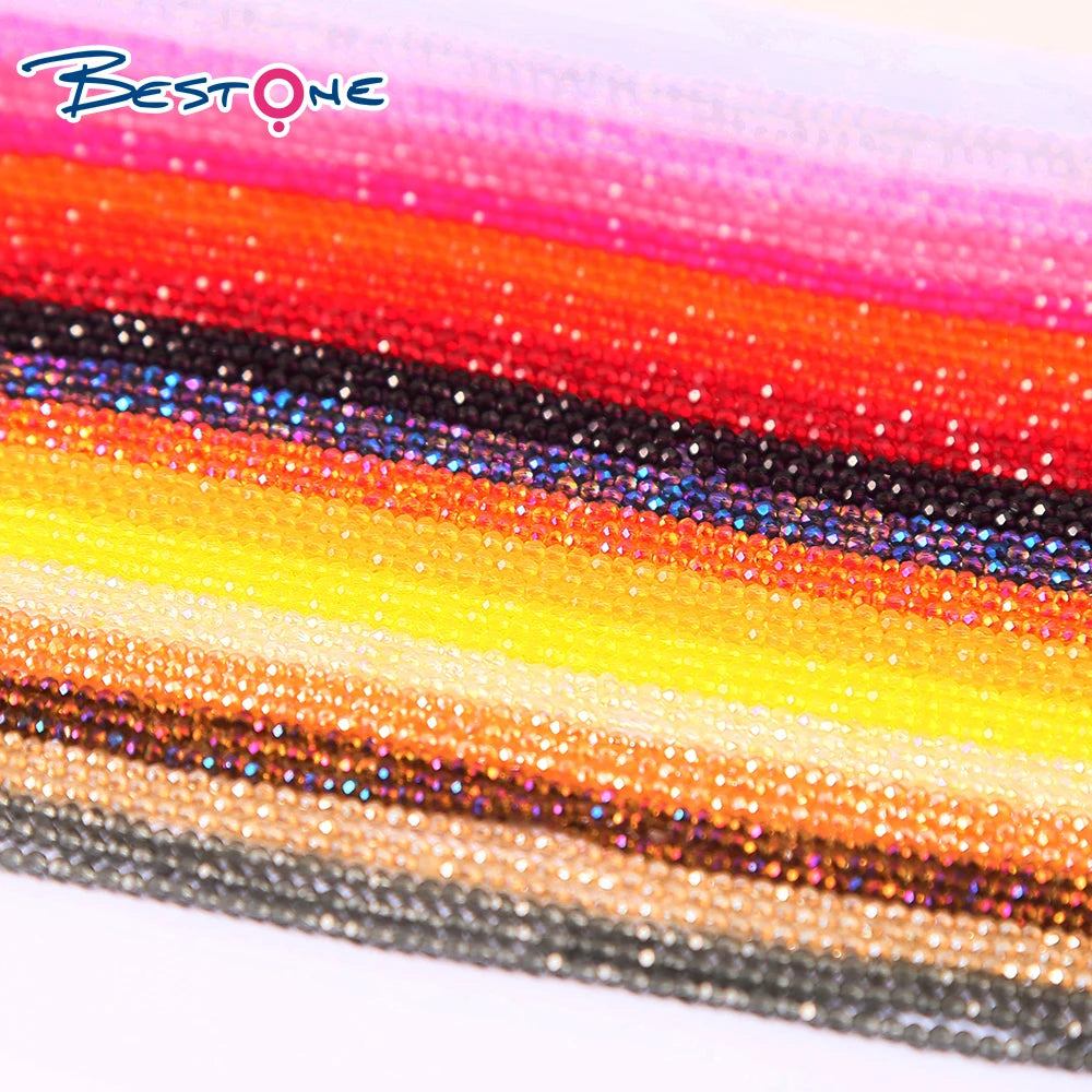 Bestone 17 Colors DIY Letter 2mm Round Glass Seed Beads Craft Kit Set for Jewelry Bracelet Making
