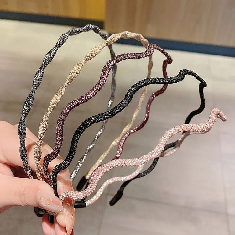 Fabric Bling Glitter Headbands for Women Girls Custom Hair Accessories Fancy Vintage Thin Hair Band Wholesale