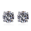 REETI 925 Sterling Silver Classic Fashion 4mm 5mm 6mm 7mm 8mm Five Claws Zircon Stud Earrings for Women Men MegaBDM