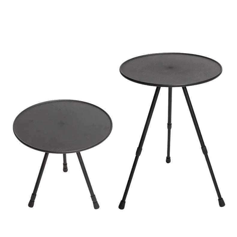Portable Outdoor Small Round Iron Table Lift Legs Modern Design for Camping Travel Garden Bathroom Warehouse Living Room Use