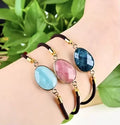 Wholesale Natural Amethyst Cut Irregular Edge Bracelet Adjustable Bracelet for Men and Women for Gifts