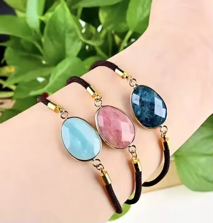 Wholesale Natural Amethyst Cut Irregular Edge Bracelet Adjustable Bracelet for Men and Women for Gifts